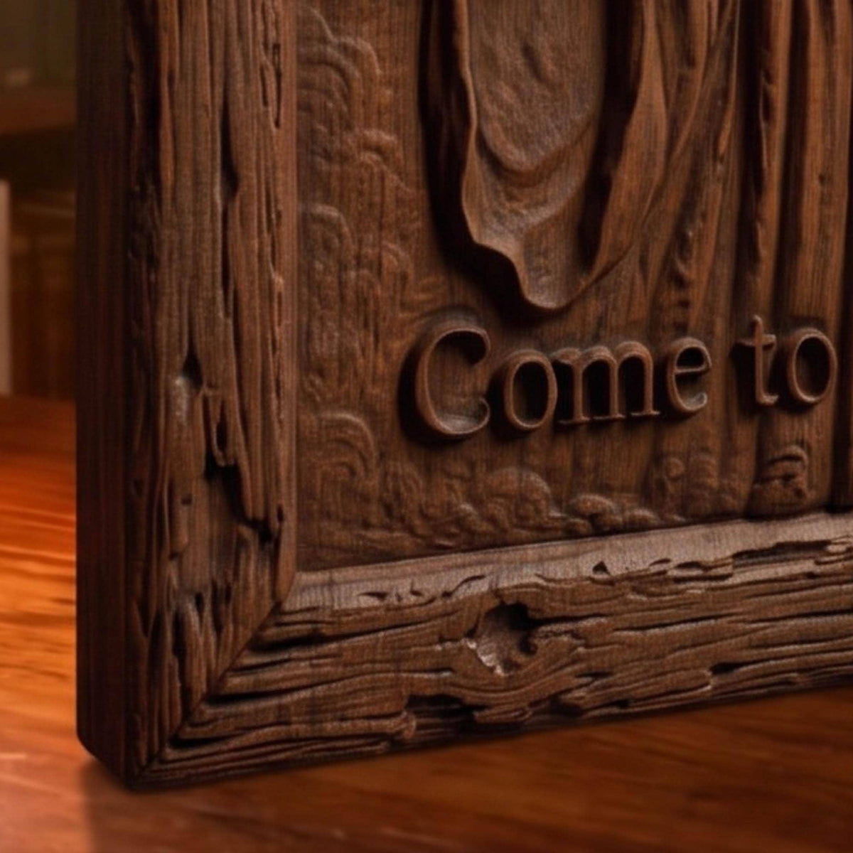 Jesus Christ - Come to Me Wooden Carved Handmade Christian Icon Byzantine Greek Orthodox Home Decor Cretan Holy Carvings