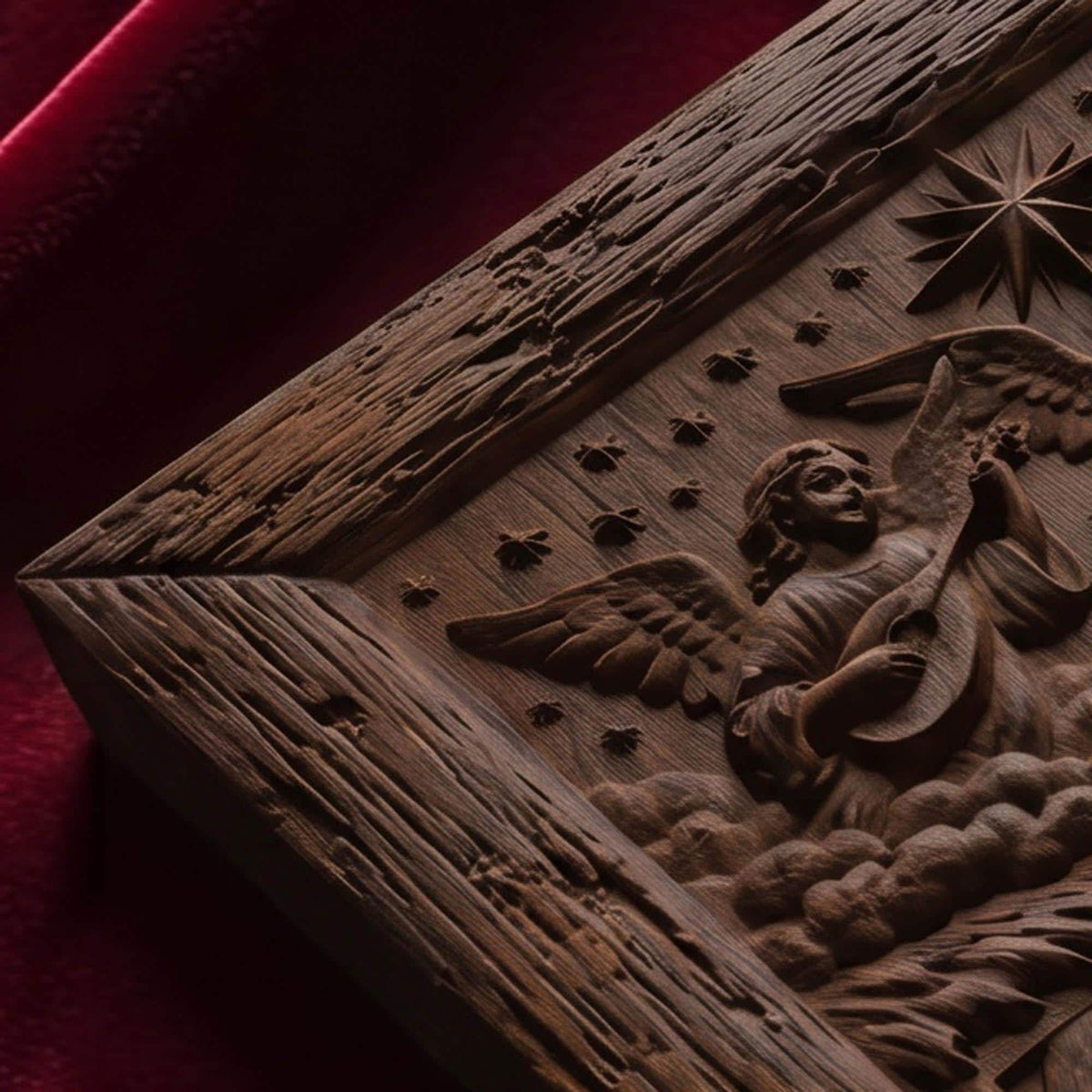 The Birth of Jesus Christ and the Shepherds Wooden Carved Handmade Christian Icon Byzantine Greek Orthodox Home Decor Cretan Holy Carvings