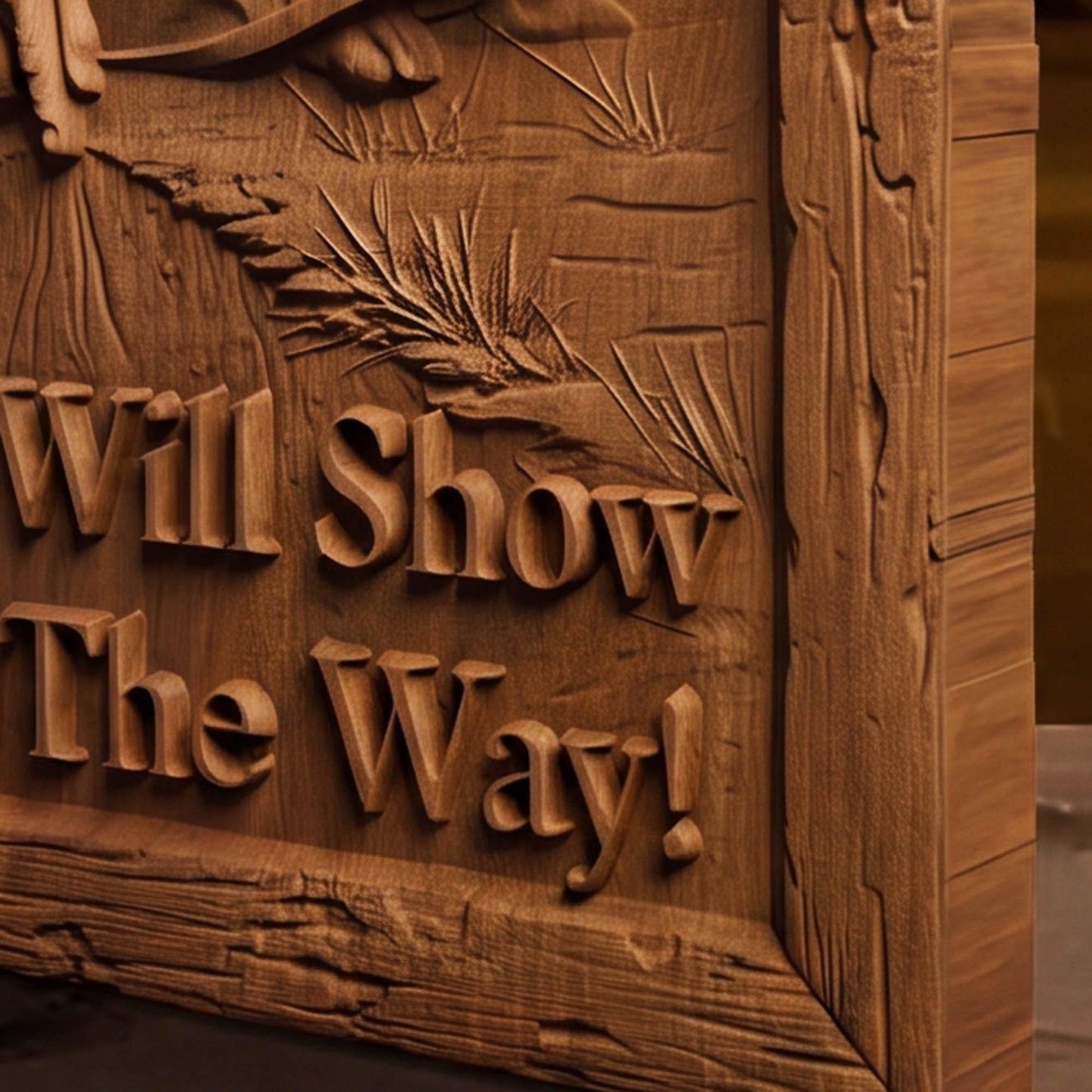 God Will Show You The Way Wooden Carved Handmade Christian Icon Byzantine Greek Orthodox Home Art Decor Cretan Holy Carvings