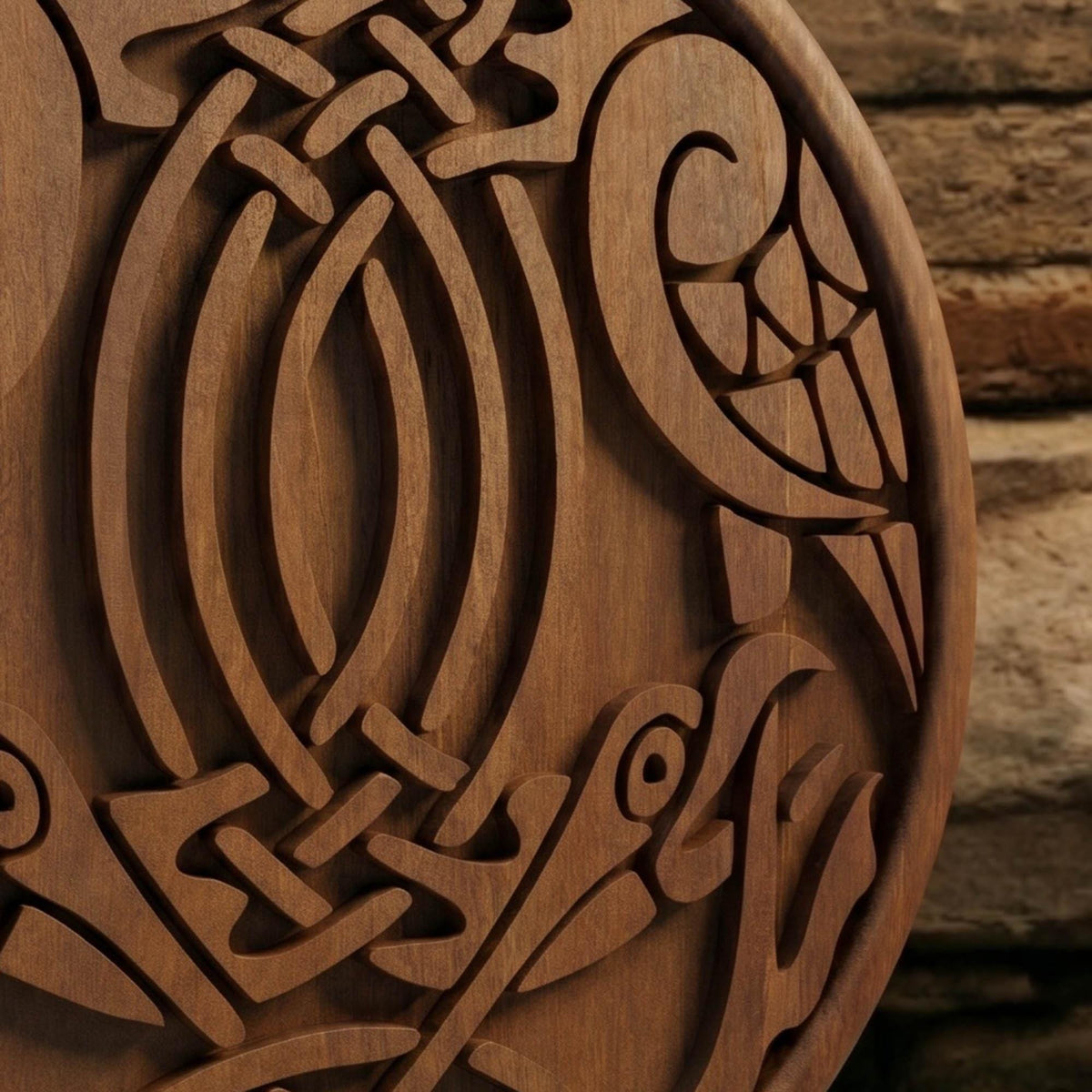 Birds Tribal in Plate Framed Bas Relief | Wooden Birds Carving | Sculptural Gift Idea