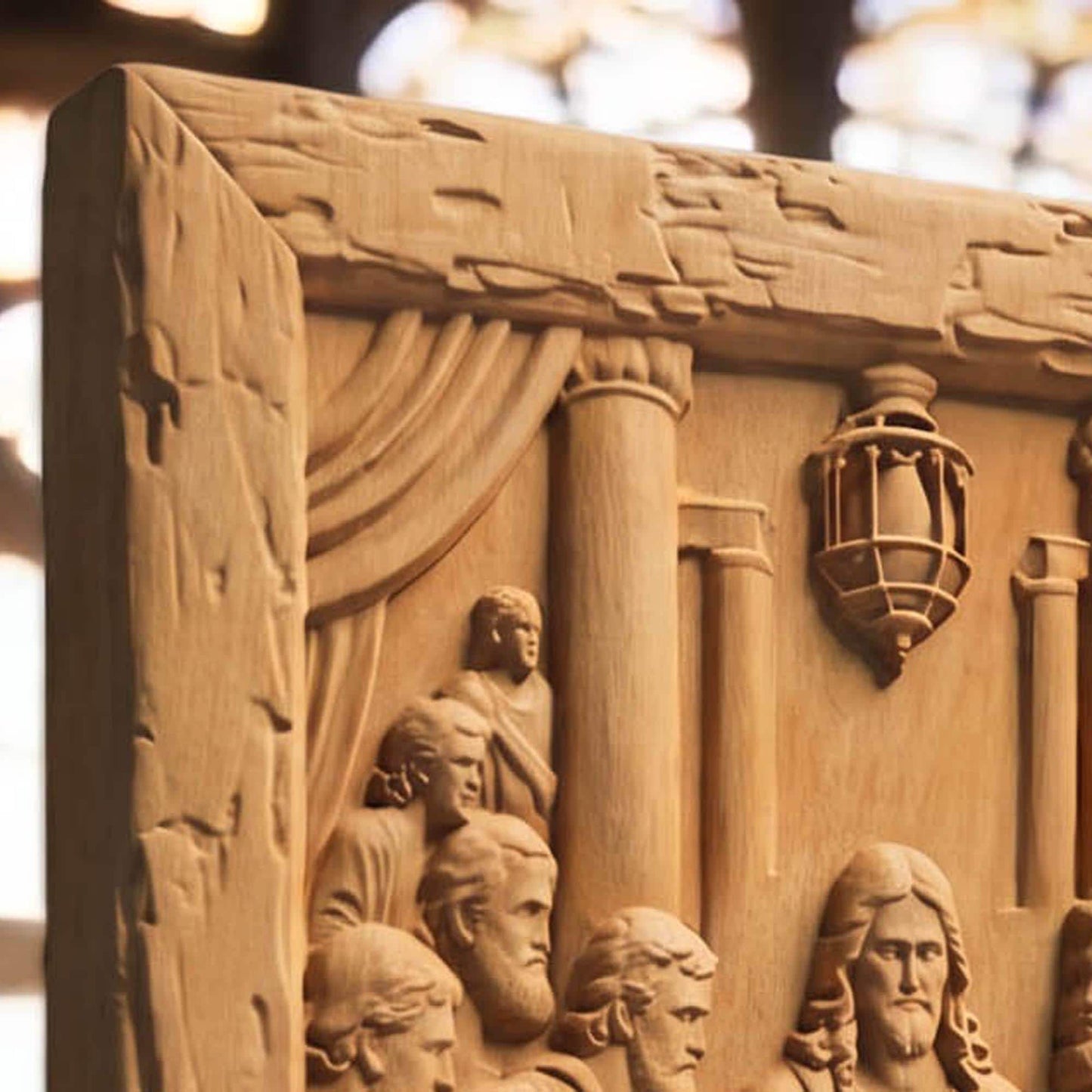 The Last Supper 2 Rustic Frame Wooden Carved Handmade Christian Icon Byzantine Greek Orthodox Home Decor Cretan Holy Carvings