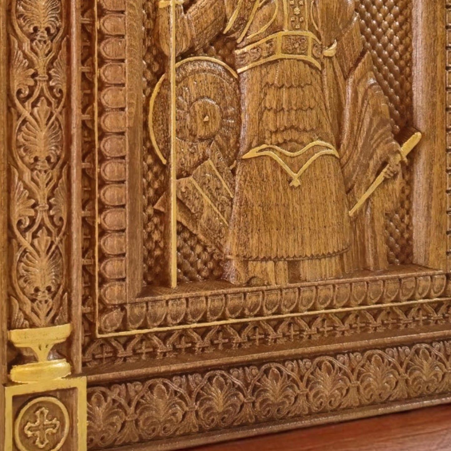 Saint George Wooden Carved Handcrafted Christian Religious Icon. Byzantine Home Wall Art Decor Gift. Orthodox Greek Woodcarving Sculpture.