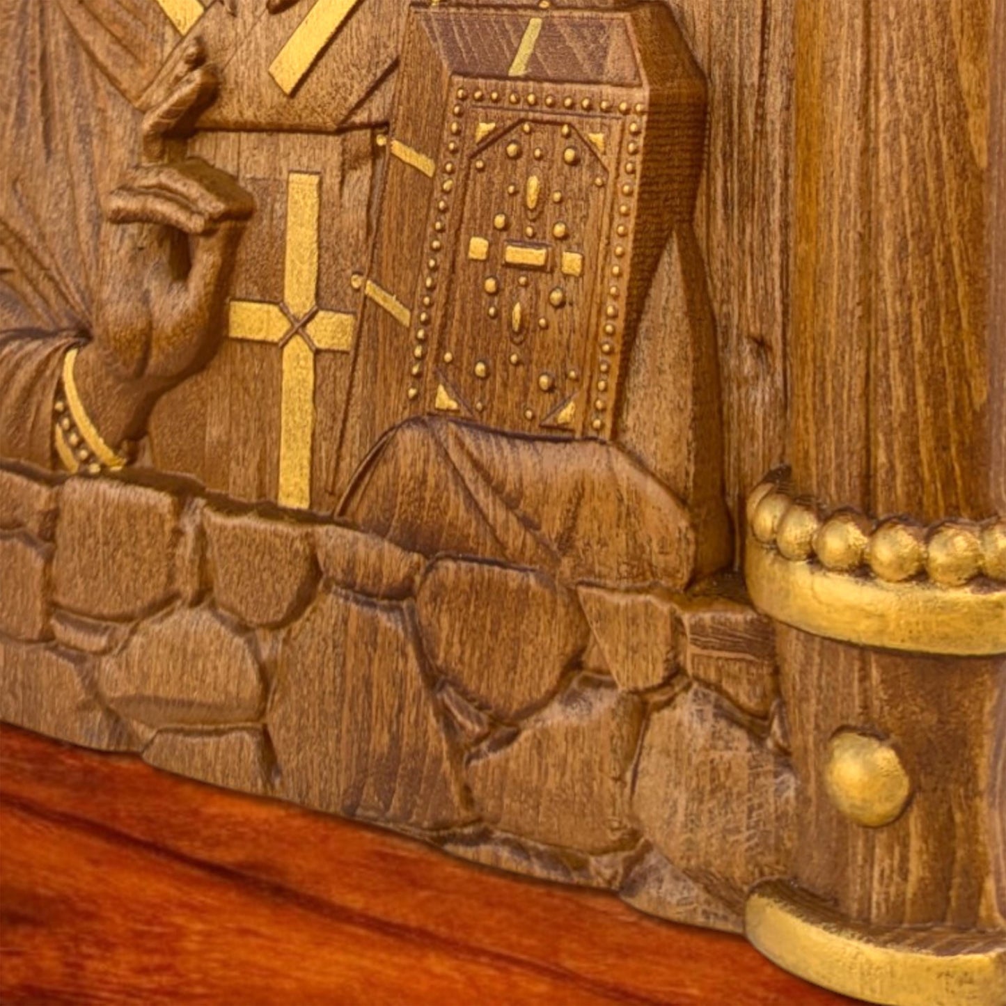 Saint Dionysios of Zakynthos Wooden Carved Handcrafted Christian Religious Icon. Byzantine Home Wall Art Decor Gift. Orthodox Greek Woodcarving Sculpture.