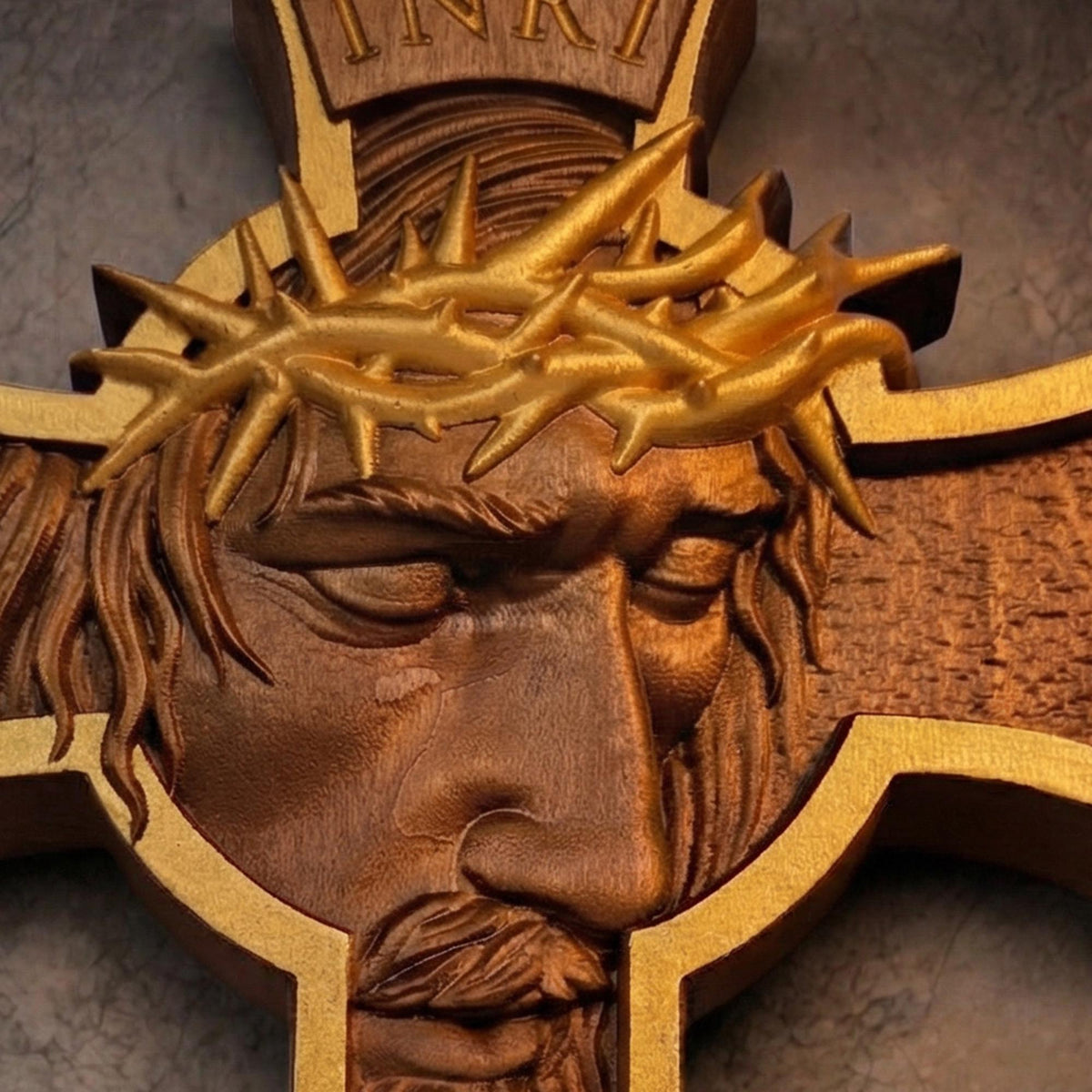 Hand Carved Cross No 8 | Wood Byzantine Greek Christian Wall Art