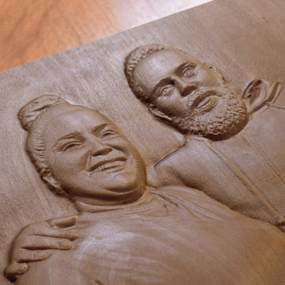Custom Wooden Carving from Photo. Personalized Handcrafted Portrait from Picture.
