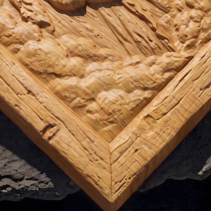 God's Hand of Help Wooden Carved Handmade Christian Icon  Byzantine Greek Orthodox Home Decor Cretan Holy Carvings