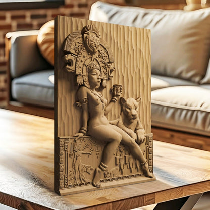 Aztec Woman Handmade Wooden Carving. Other Home Gift Wall Art Decor.