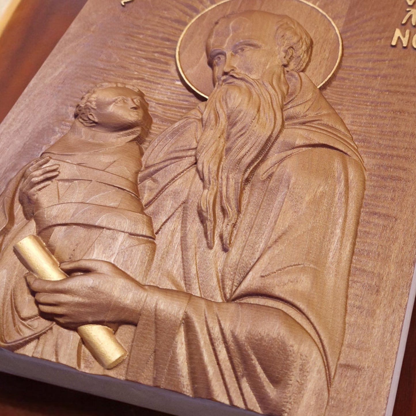 Saint Stylianos Wooden Carved Handcrafted Christian Religious Icon. Byzantine Home Wall Art Decor Gift. Orthodox Greek Woodcarving Sculpture.