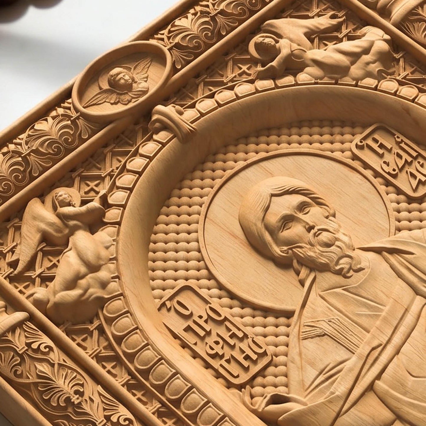 Prophet Isaiah Wooden Carved Handmade Christian Icon | Byzantine Greek Orthodox Home Art Decor