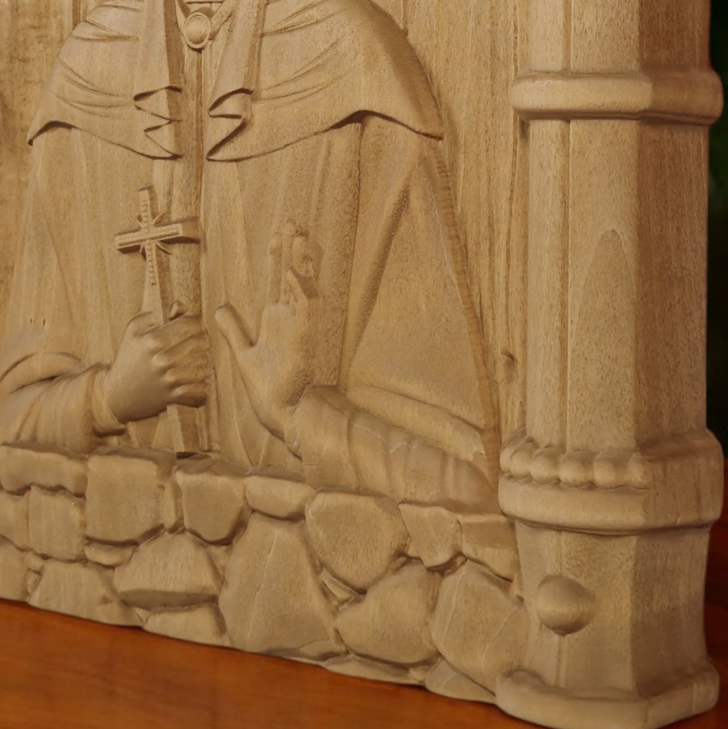 Saint Christina Wooden Carved Handcrafted Christian Religious Icon. Byzantine Home Wall Art Decor Gift. Orthodox Greek Woodcarving Sculpture.