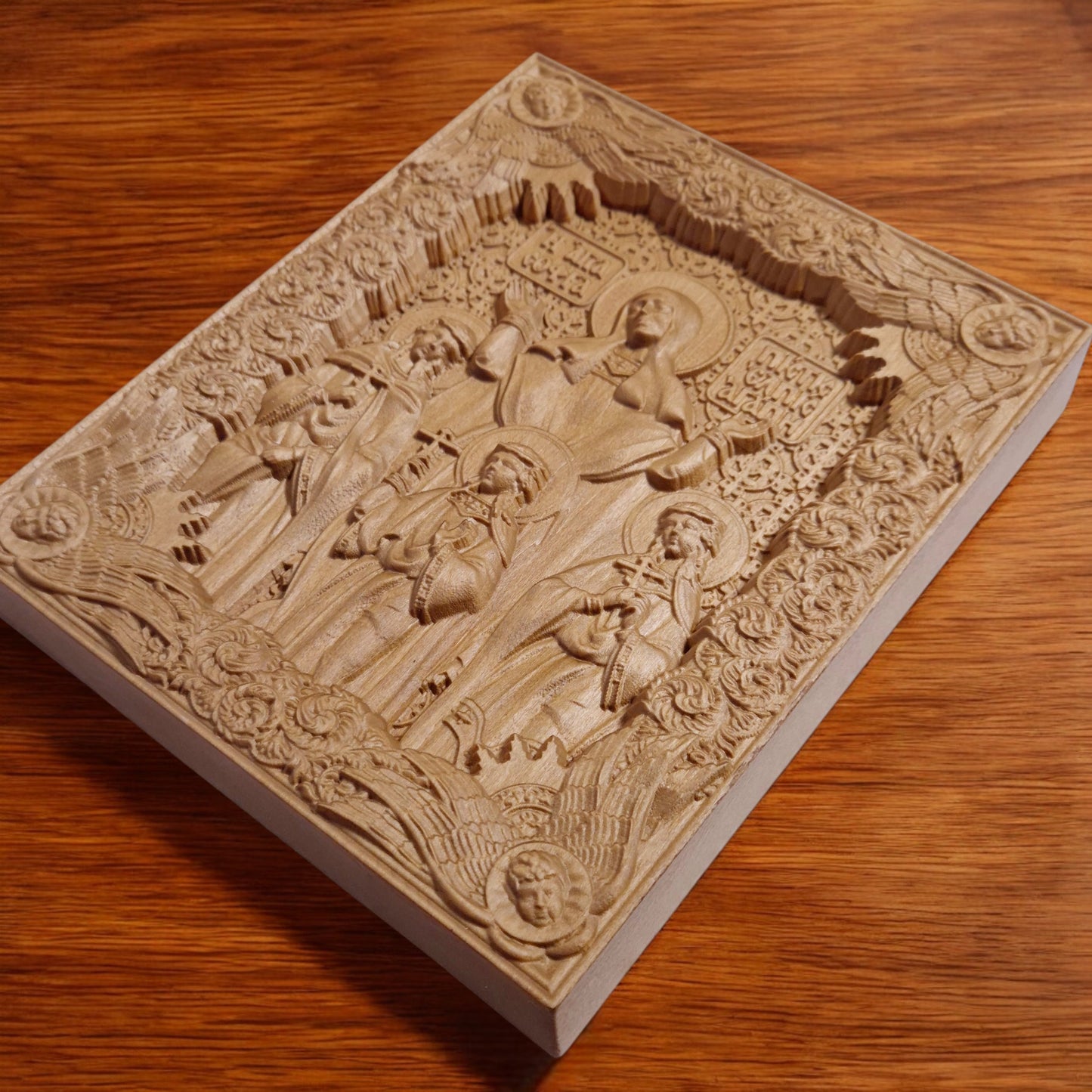 Saints Sophia Faith Hope Love Wooden Carved Handcrafted Christian Religious Icon. Byzantine Home Wall Art Decor Gift. Orthodox Greek Woodcarving Sculpture.