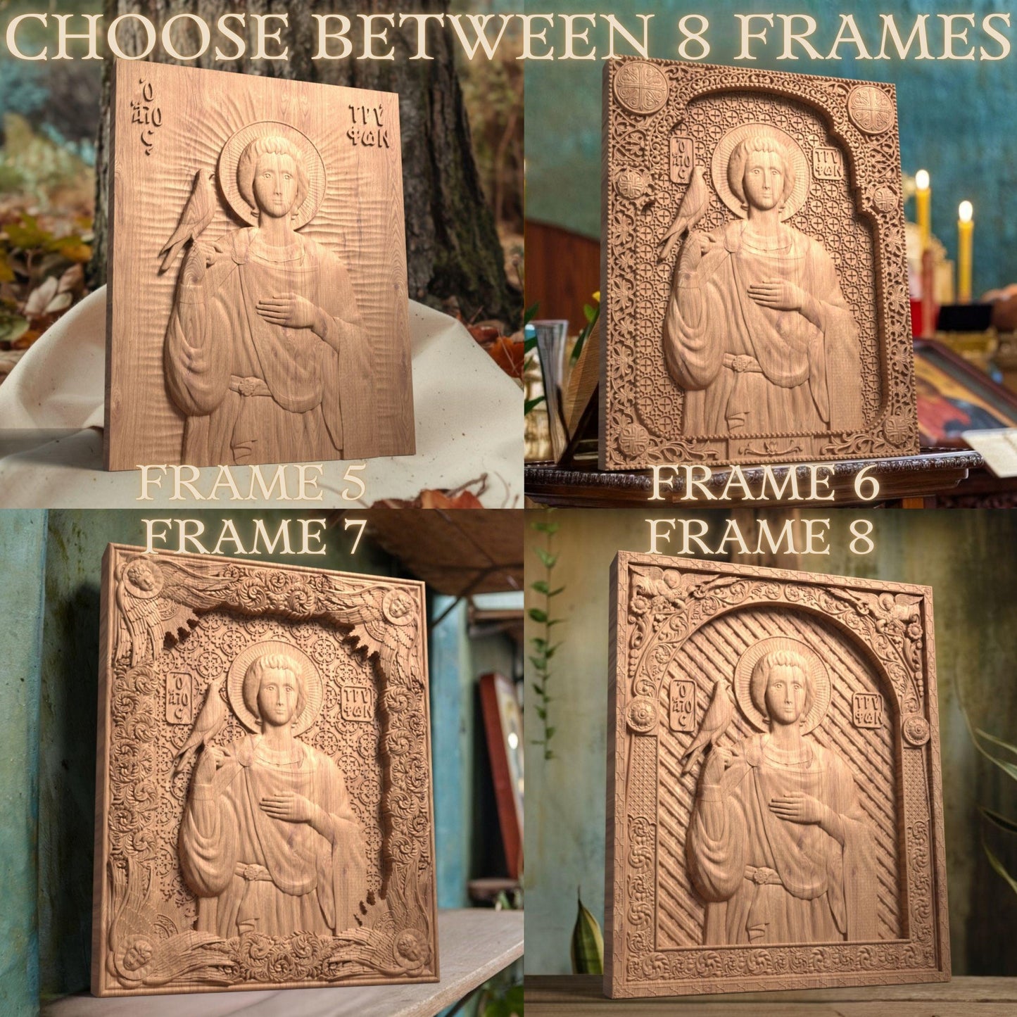 Saint Tryphon Wooden Carved Handcrafted Christian Religious Icon. Byzantine Home Wall Art Decor Gift. Orthodox Greek Woodcarving Sculpture.