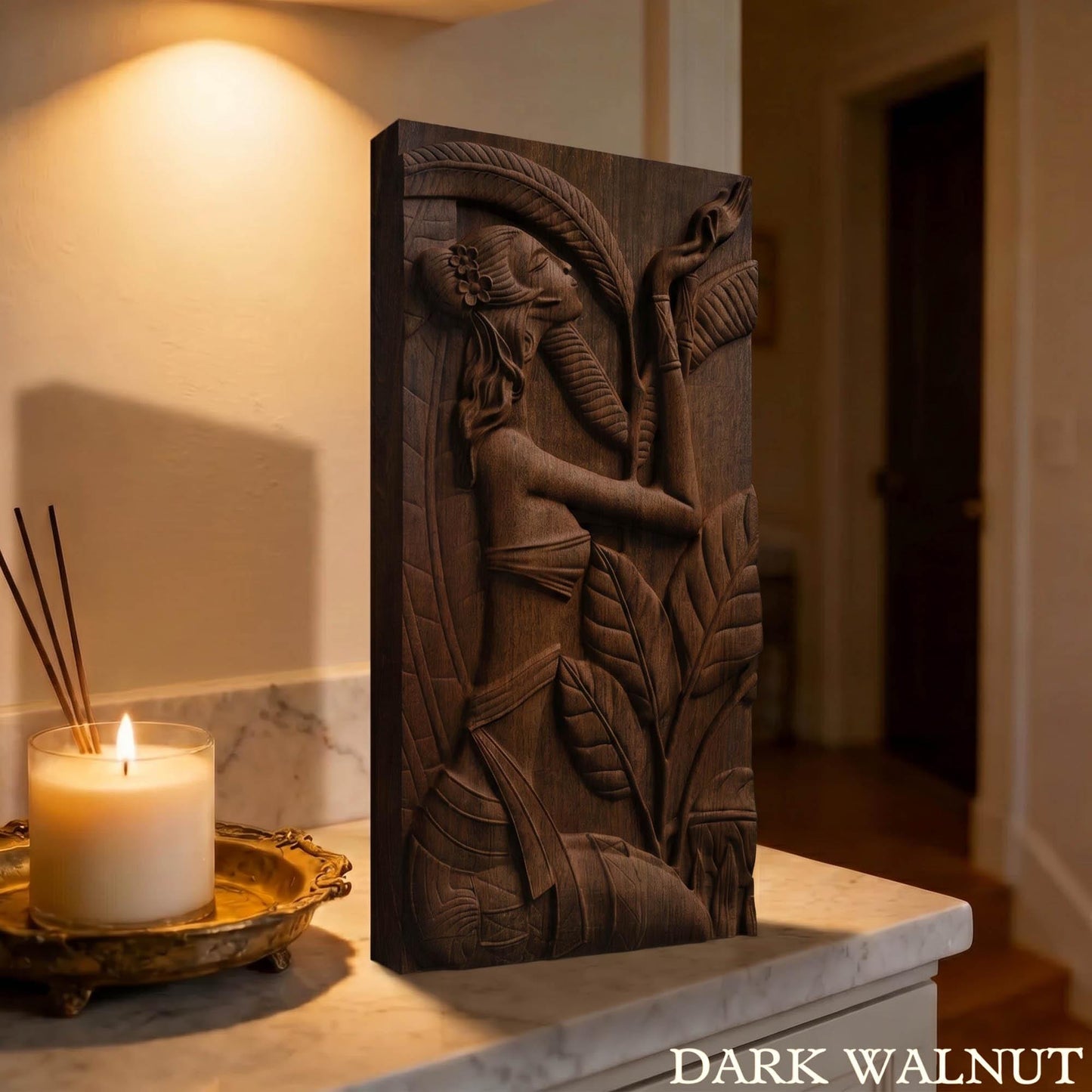 African Woman Wooden Bas Relief | Wood Panel Art | Sculptural Gift Idea