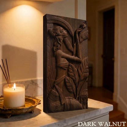 African Woman Wooden Bas Relief | Wood Panel Art | Sculptural Gift Idea