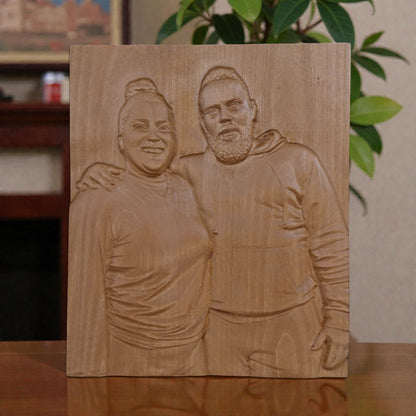 Custom Wooden Carving from Photo. Personalized Handcrafted Portrait from Picture.