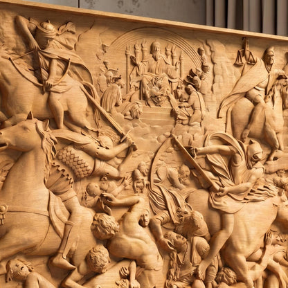 The Four Riders of the Apocalypse Wooden Bas Relief | Wood Panel Art | Sculptural Gift Idea