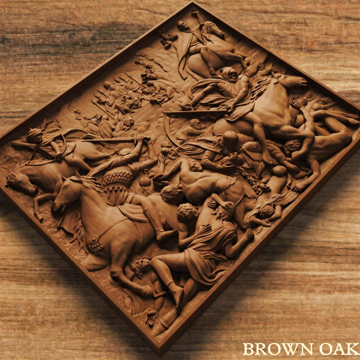 The Four Riders of the Apocalypse Wooden Bas Relief | Wood Panel Art | Sculptural Gift Idea