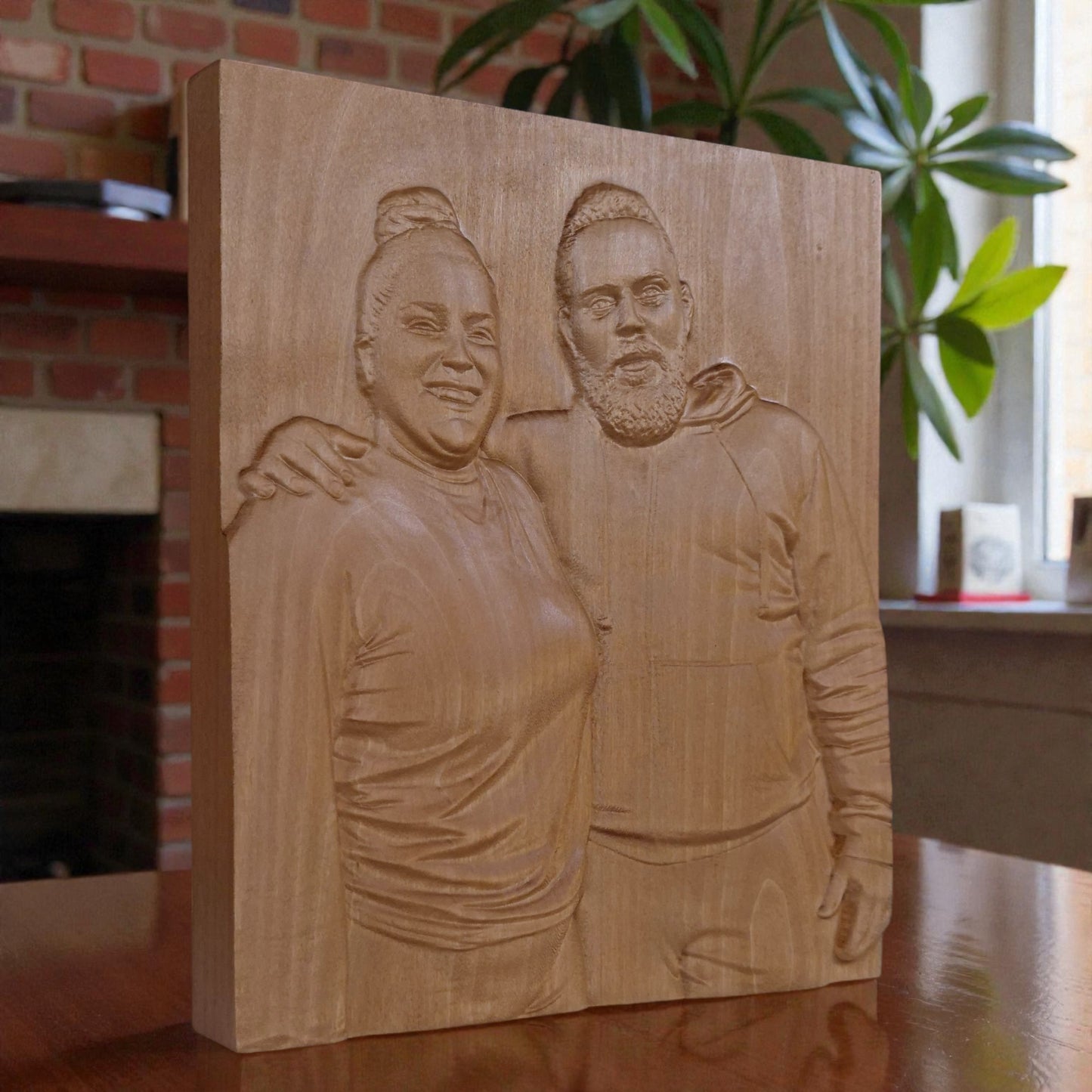 Custom Wooden Carving from Photo. Personalized Handcrafted Portrait from Picture.