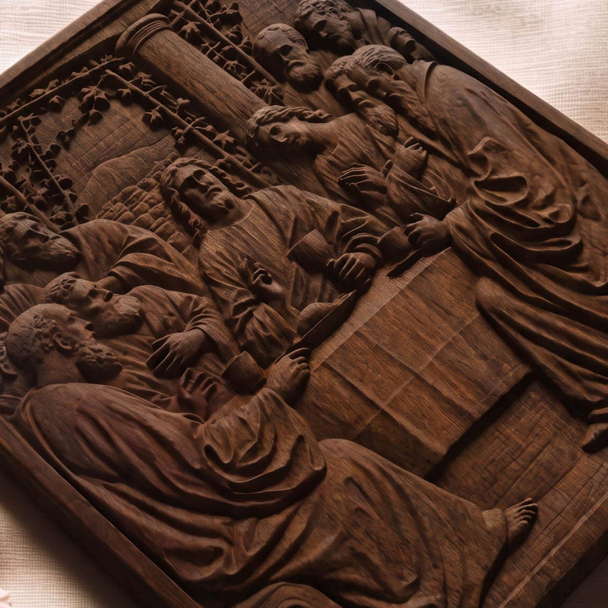 The Last Supper 3 Simple Frame Wooden Carved Handmade Christian Icon  Byzantine Greek Orthodox Home Decor Cretan Holy Carvings