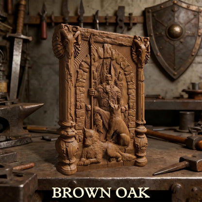 Odin Wooden Bas Relief | Wood Panel Art | Sculptural Gift Idea