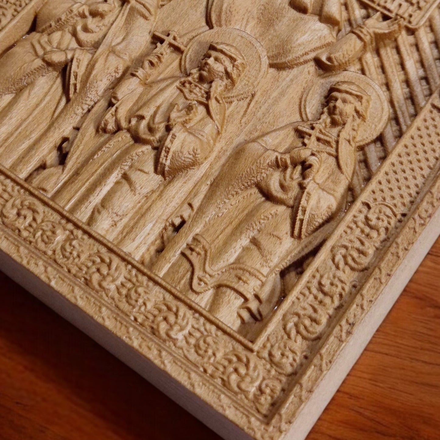 Saints Sophia Faith Hope Love Wooden Carved Handcrafted Christian Religious Icon. Byzantine Home Wall Art Decor Gift. Orthodox Greek Woodcarving Sculpture.