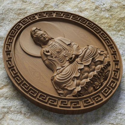 Asian Entity 14 Handmade Wooden Carving. Home Gift Wall Art Mythological Decor.