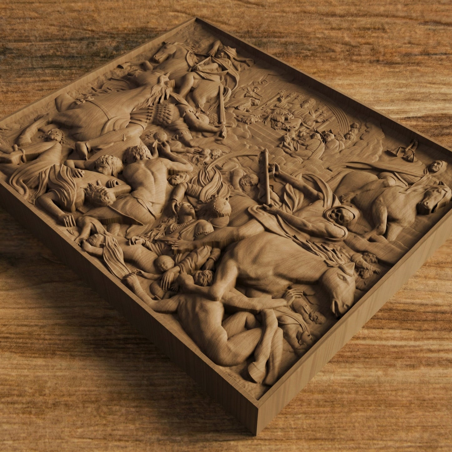 The Four Riders of the Apocalypse Handmade Wooden Carving. Home Gift Wall Art Mythological Decor.