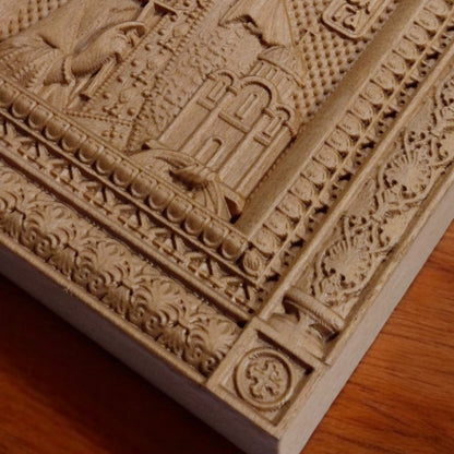 Saint Olga Wooden Carved Handcrafted Christian Religious Icon. Byzantine Home Wall Art Decor Gift. Orthodox Greek Woodcarving Sculpture.