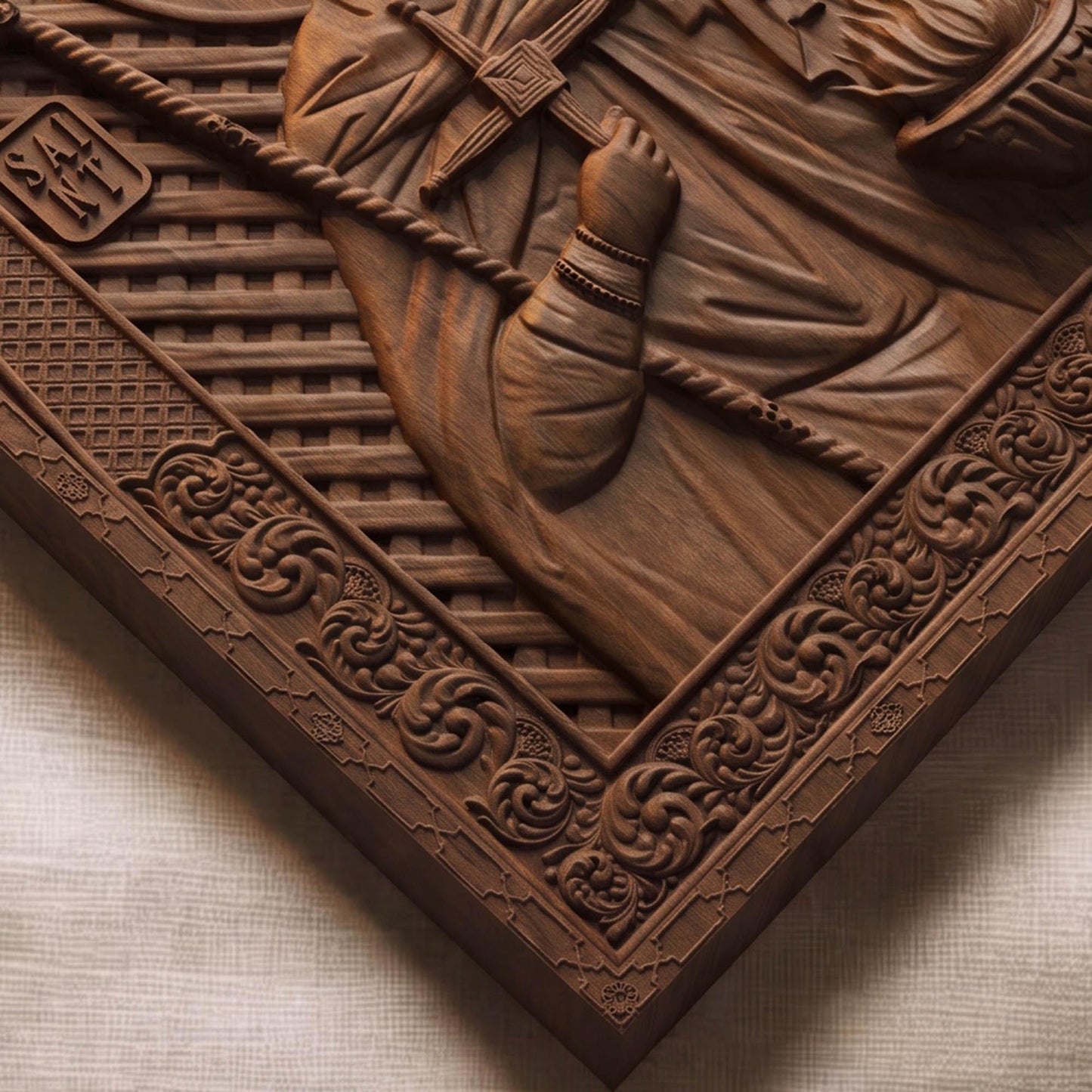 Saint Brigid Patron Saint of Poets Wooden Carved Handmade Christian Icon | Byzantine Greek Orthodox Home Art Decor