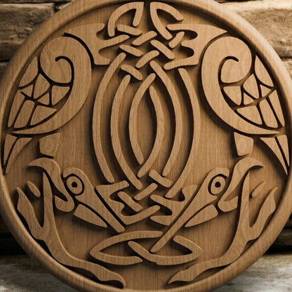 Birds Tribal in Plate Handmade Wooden Carving. Other Home Gift Wall Art Decor.