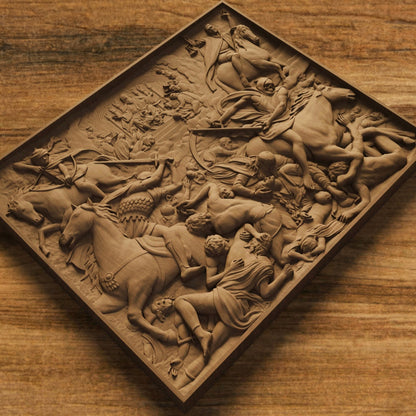 The Four Riders of the Apocalypse Handmade Wooden Carving. Home Gift Wall Art Mythological Decor.