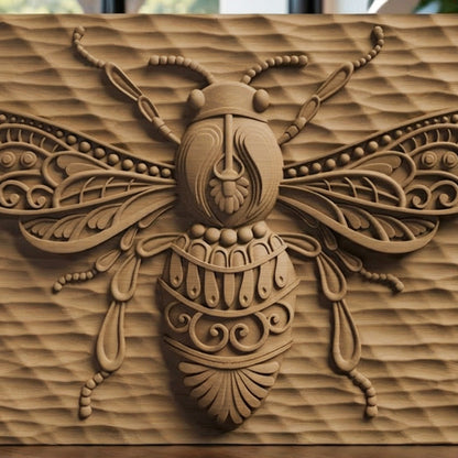 Bee Tribal Handmade Wooden Carving. Other Home Gift Wall Art Decor.