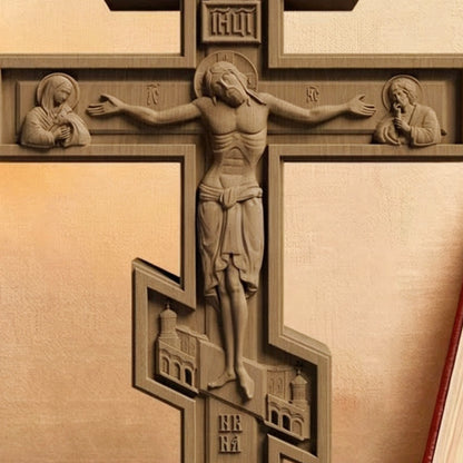 Wooden Carved Handmade Christian Cross No1. Byzantine Greek Orthodox Home Art Decor.