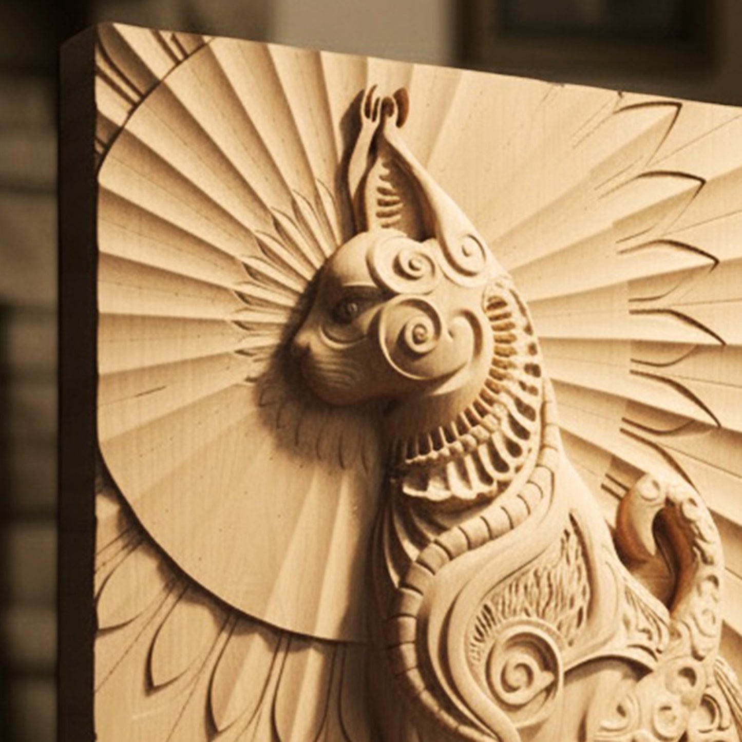 Cat Tribal Handmade Wooden Carving. Other Home Gift Wall Art Decor.
