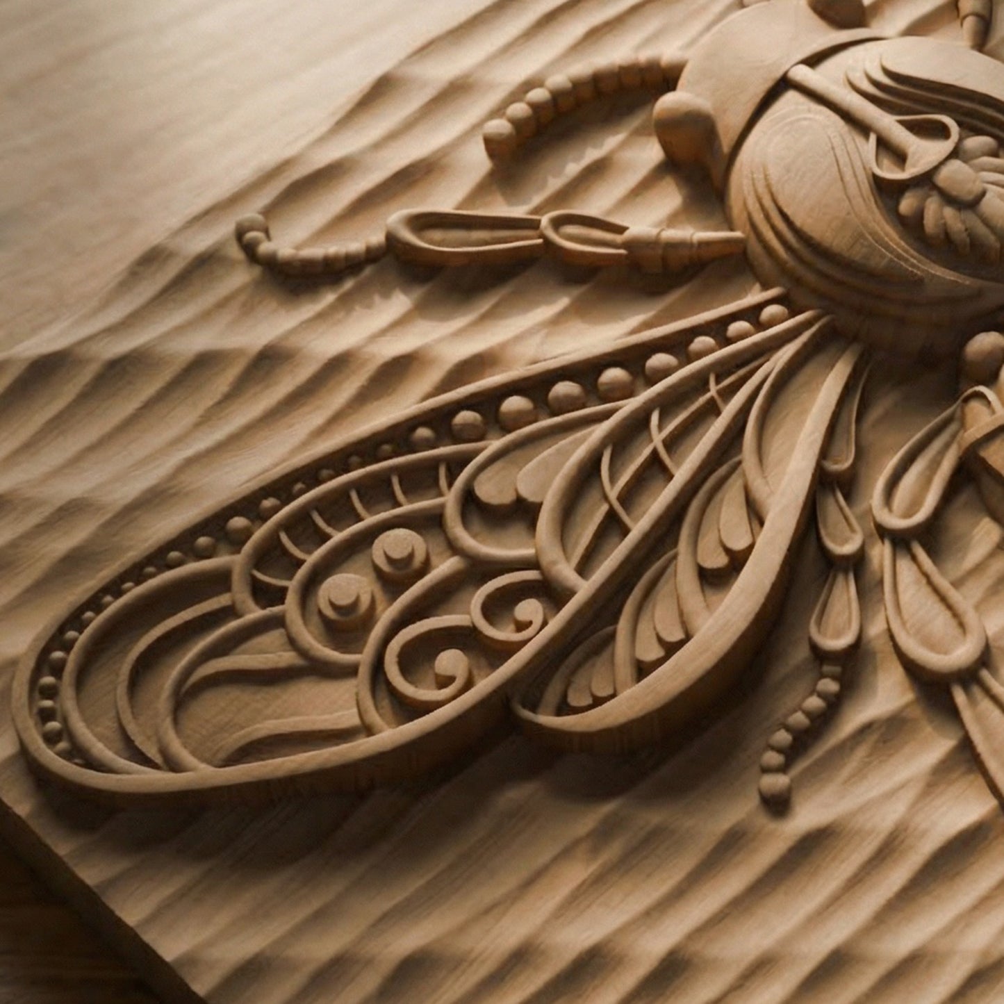 Bee Tribal Handmade Wooden Carving. Other Home Gift Wall Art Decor.