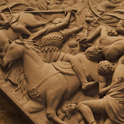 The Four Riders of the Apocalypse Handmade Wooden Carving. Home Gift Wall Art Mythological Decor.