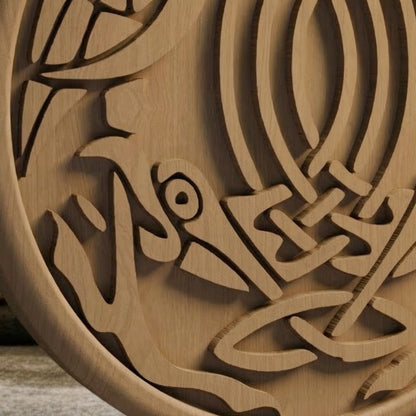 Birds Tribal in Plate Handmade Wooden Carving. Other Home Gift Wall Art Decor.