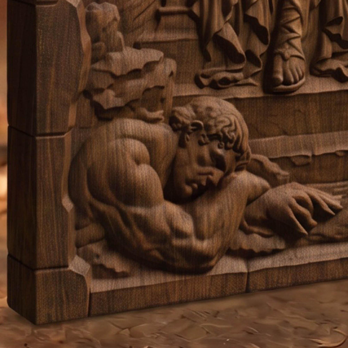 Medusa from Ancient Greek Mythology 3D Wooden Bas Relief Panel Art Sculptural Gift Idea Cretan Holy Carvings