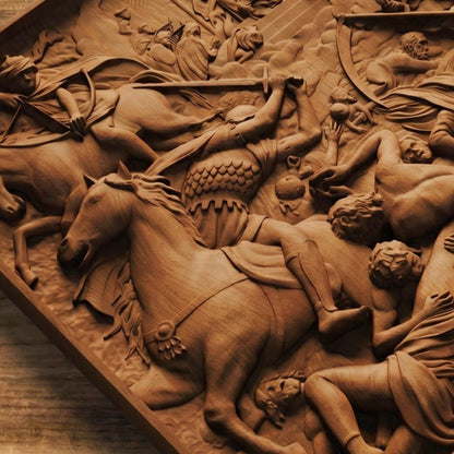 The Four Riders of the Apocalypse Wooden Bas Relief | Wood Panel Art | Sculptural Gift Idea