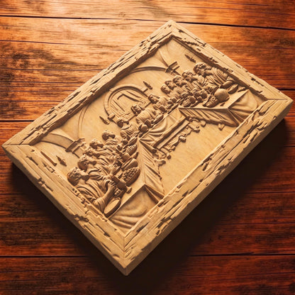 The Last Supper Rustic Frame Wooden Carved Handmade Christian Icon  Byzantine Greek Orthodox Home Decor Cretan Holy Carvings