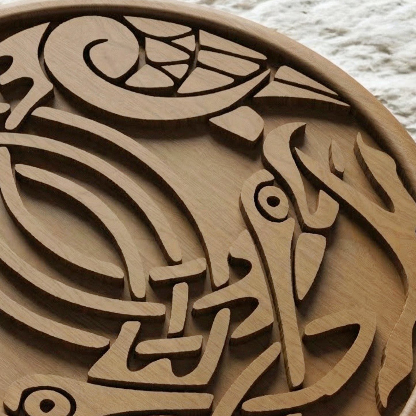 Birds Tribal in Plate Handmade Wooden Carving. Other Home Gift Wall Art Decor.