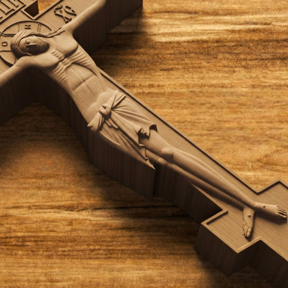 Wooden Carved Handmade Christian Cross No4. Byzantine Greek Orthodox Home Art Decor.