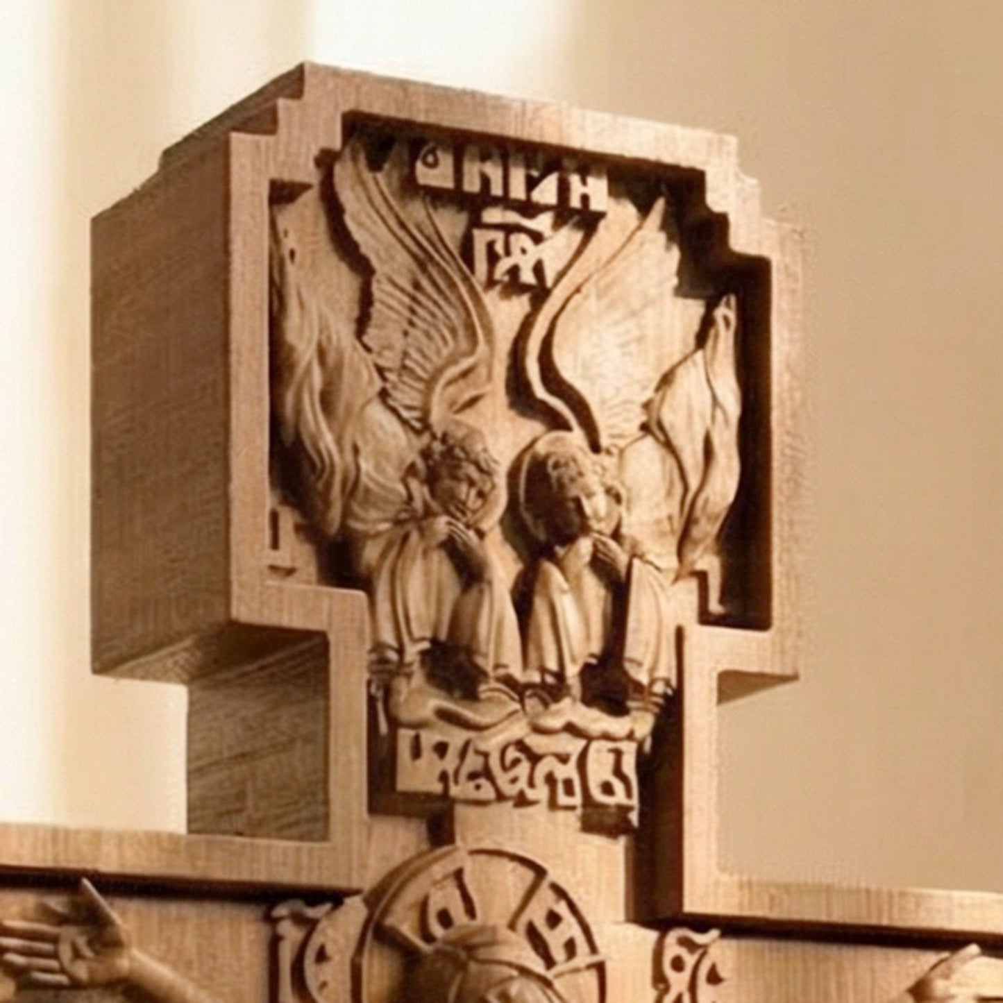 Wooden Carved Handmade Christian Cross No3. Byzantine Greek Orthodox Home Art Decor.