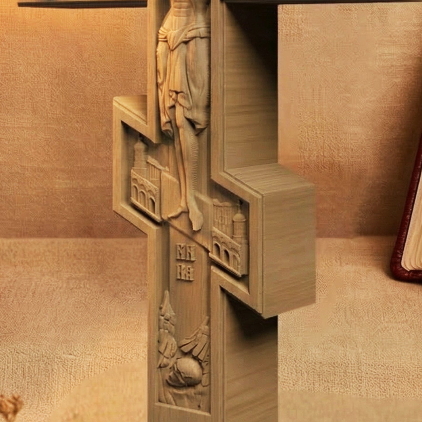 Wooden Carved Handmade Christian Cross No1. Byzantine Greek Orthodox Home Art Decor.
