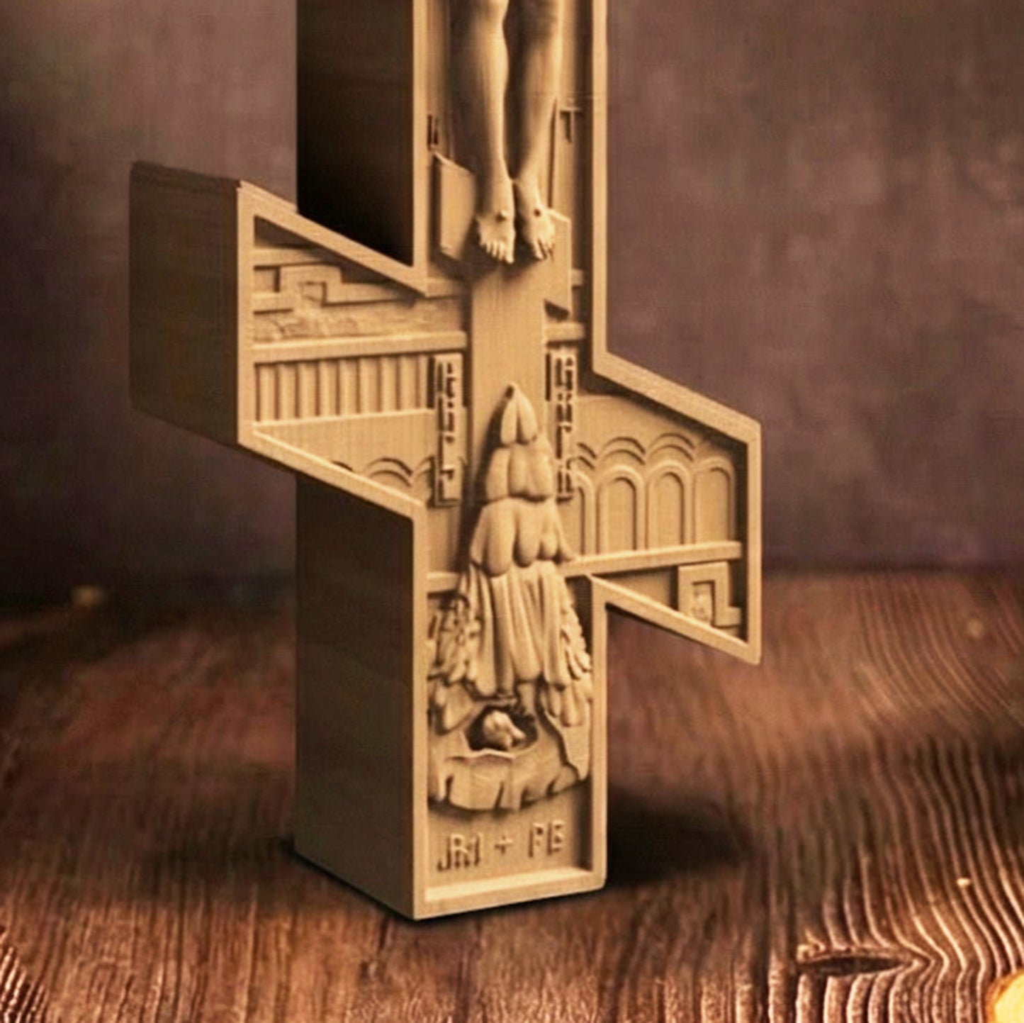 Wooden Carved Handmade Christian Cross No6. Byzantine Greek Orthodox Home Art Decor.
