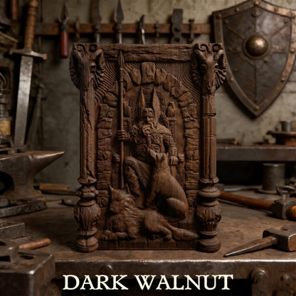 Odin Wooden Bas Relief | Wood Panel Art | Sculptural Gift Idea