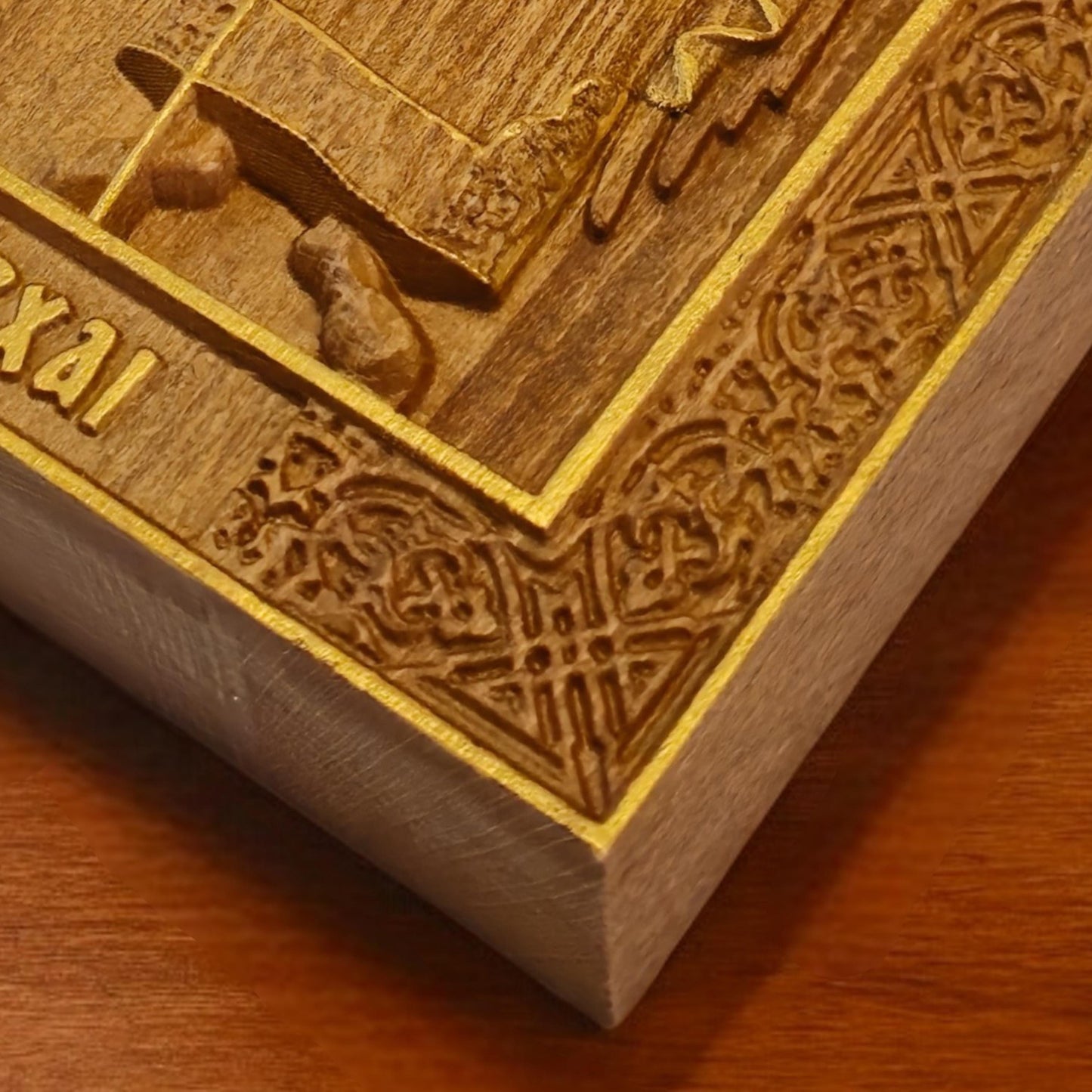 Archangels Michael and Gabriel Wooden Carved Handcrafted Christian Religious Icon. Byzantine Home Wall Art Decor Gift. Orthodox Greek Woodcarving Sculpture.