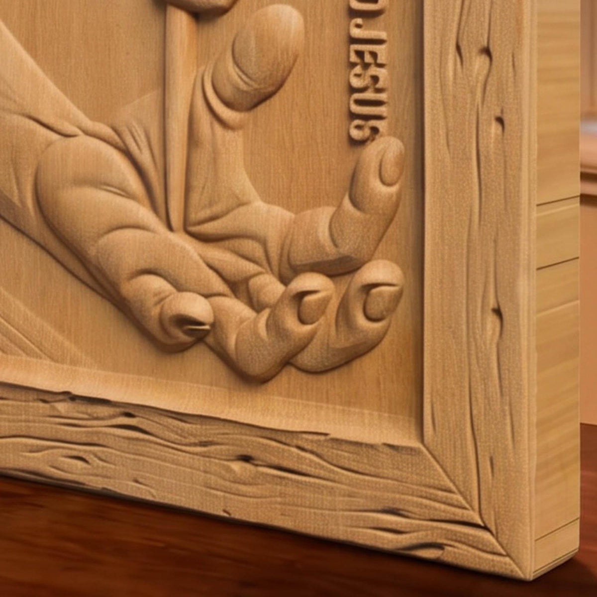 Jesus Christ - The Gift World Gave to Jesus Wooden Carved Handmade Christian Icon  Byzantine Greek Orthodox Home Decor Cretan Holy Carvings