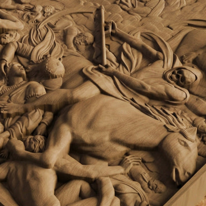 The Four Riders of the Apocalypse Handmade Wooden Carving. Home Gift Wall Art Mythological Decor.