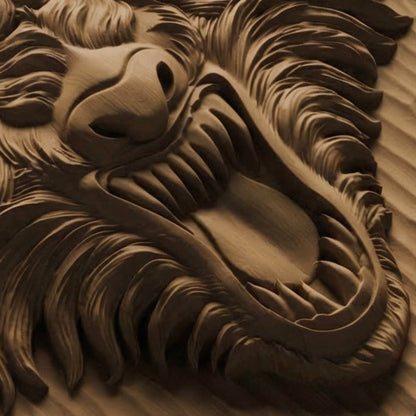 Wolf Beast Head Handmade Wooden Carving. Home Gift Wall Art Nature Decor.
